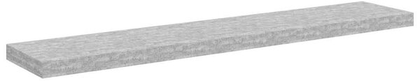4 db betonszürke MDF lebegő fali polc 120 x 23,5 x 3,8 cm