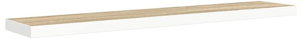 4 db tölgyszínű és fehér MDF lebegő fali polc 120x23,5x3,8 cm
