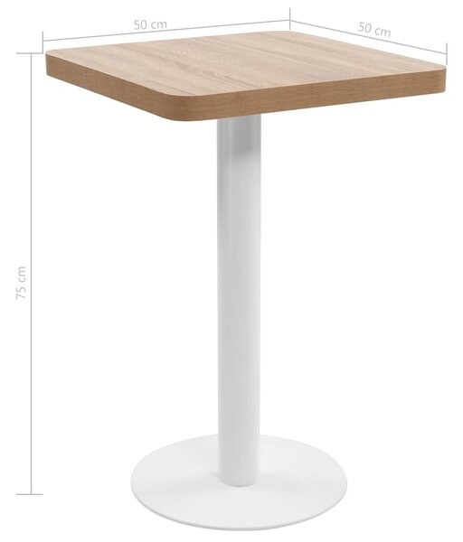 Világosbarna MDF bisztróasztal 50 x 50 cm