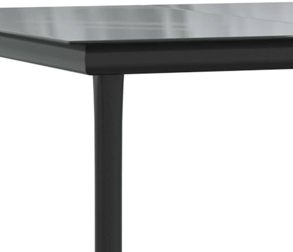 5 részes szürke polyrattan üveg kerti étkezőgarnitúra párnával