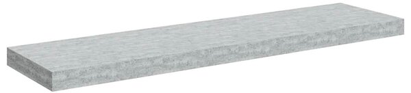 2 db betonszürke MDF lebegő fali polc 90 x 23,5 x 3,8 cm