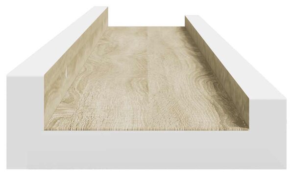 2 db fehér és sonoma tölgy színű fali polc 60 x 9 x 3 cm