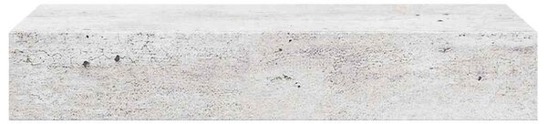 Betonszürke MDF falra szerelhető fiókos polc 60 x 23,5 x 10 cm