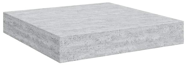2 db betonszürke MDF lebegő fali polc 23 x 23,5 x 3,8 cm