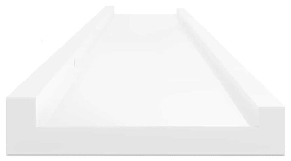 2 db magasfényű fehér fali polc 115 x 9 x 3 cm