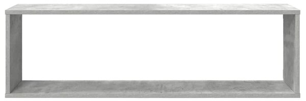 4 db betonszürke szerelt fa fali polc 100 x 15 x 30 cm