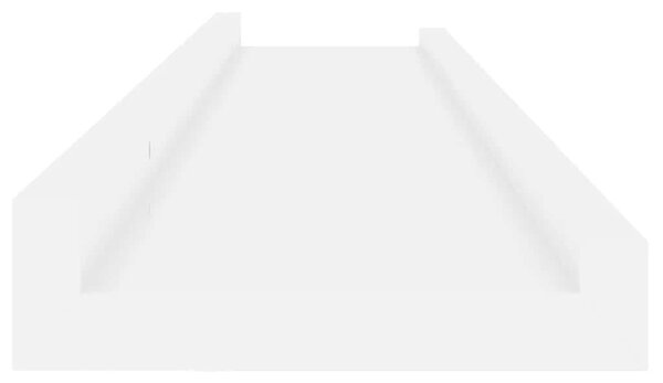 2 db magasfényű fehér fali polc 80 x 9 x 3 cm