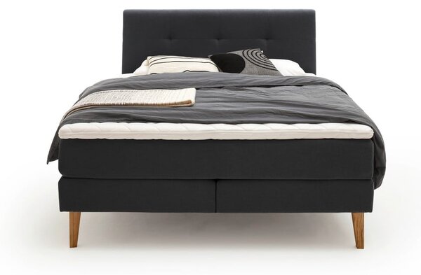 Antracitszürke boxspring ágy 180x200 cm Stockholm – Meise Möbel