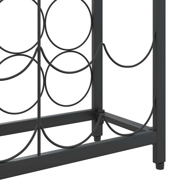Fekete kovácsoltvas bortartó 45 palackhoz 54 x 18 x 100 cm
