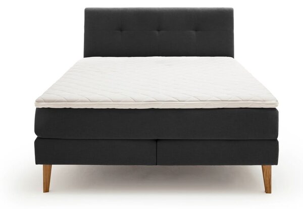 Antracitszürke boxspring ágy 180x200 cm Stockholm – Meise Möbel