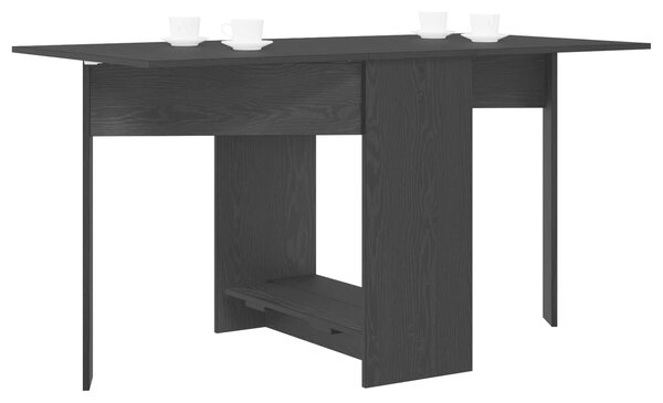 VidaXL Étkezőasztal 138 x 70 x 73,5 cm Szerelt Fa Fekete Tölgy