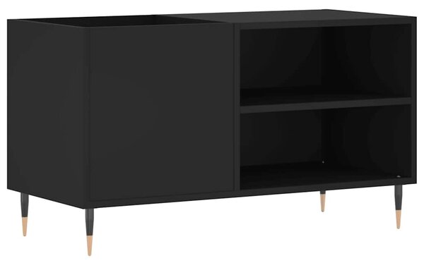 Fekete szerelt fa hanglemezszekrény 85x38x48 cm
