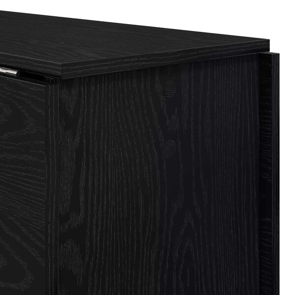 VidaXL Étkezőasztal 138 x 70 x 73,5 cm Szerelt Fa Fekete Tölgy