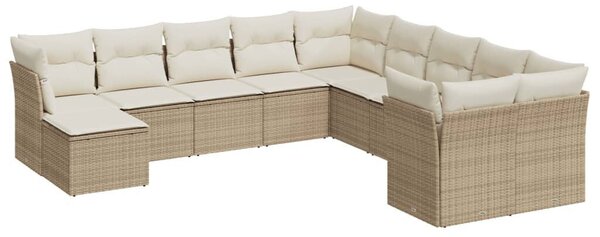 VidaXL Polyrattan Kerti Ülőgarnitúra - 11 részes - Bézs