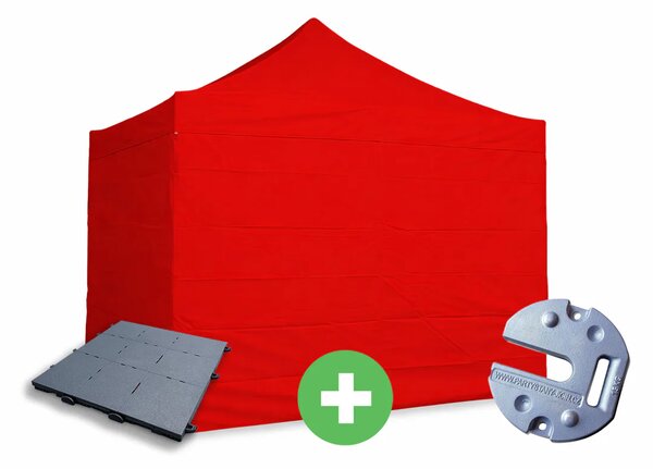 Ollós sátor 3x3 m ALU PRÉMIUM SZETT - teljes oldalfalak + padló + súlyok szín zöld