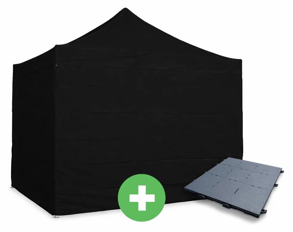 Ollós sátor 3x3 m ALU PRÉMIUM SZETT - teljes oldalfalak + padló szín zöld