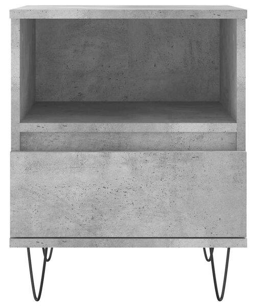 Betonszürke szerelt fa éjjeliszekrény 40x35x50 cm