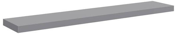 2 db szürke MDF lebegő fali polc 120 x 23,5 x 3,8 cm