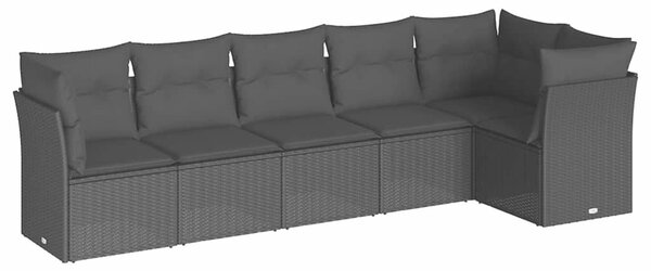 VidaXL Polyrattan Kerti Ülőgarnitúra - 6 részes - Fekete
