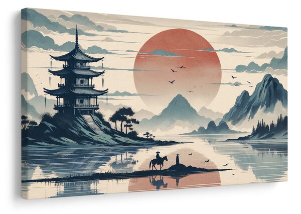 Kép japán táj lovassal