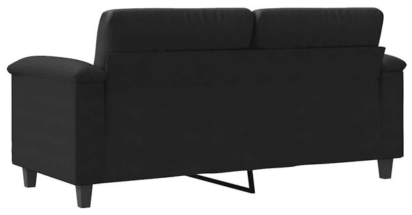 Kétszemélyes fekete mikroszálas szövetkanapé 140 cm