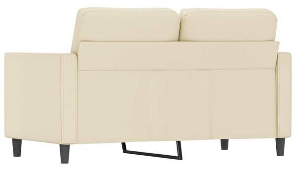 2 személyes krémszínű műbőr kanapé 120 cm