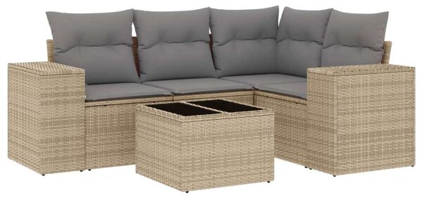 VidaXL Polyrattan Kerti Ülőgarnitúra - 5 részes - Bézs