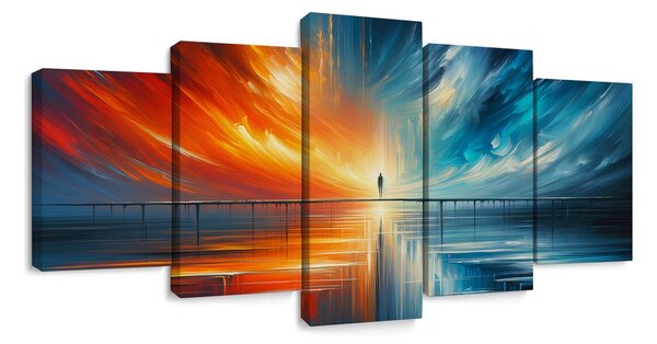 5 részes kép sziluett az elemek közepén
