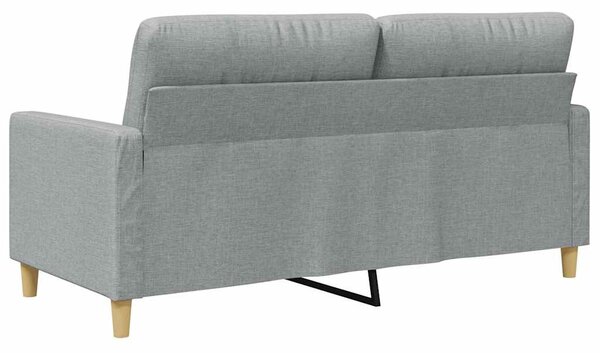 Kétszemélyes világosszürke szövetkanapé 140 cm