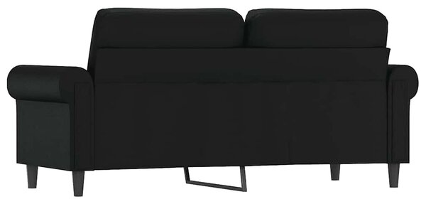 2 személyes fekete műbőr kanapé 140 cm
