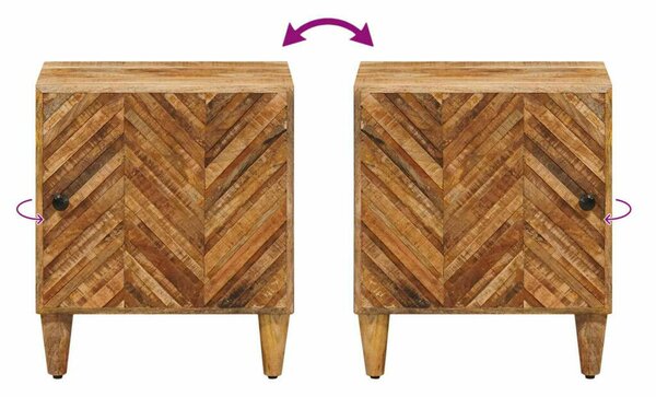 VidaXL Éjjeli asztal Barna 40 x 33,5 x 46 cm Tömör Mangófát