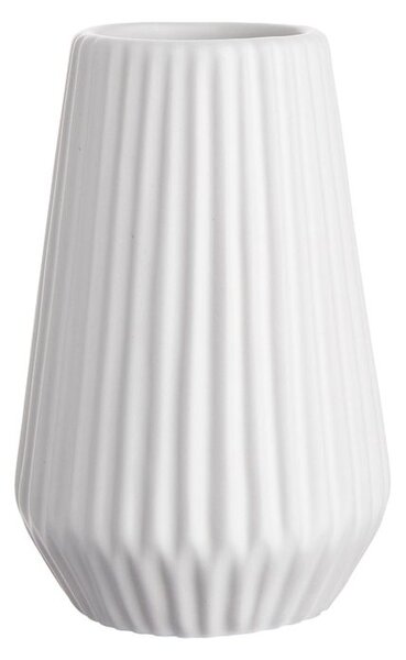 RIFFLE kerámia váza, matt fehér 13,5 cm