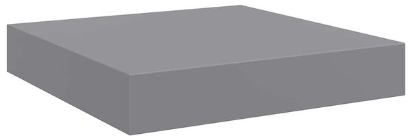 4 db szürke MDF lebegő fali polc 23 x 23,5 x 3,8 cm
