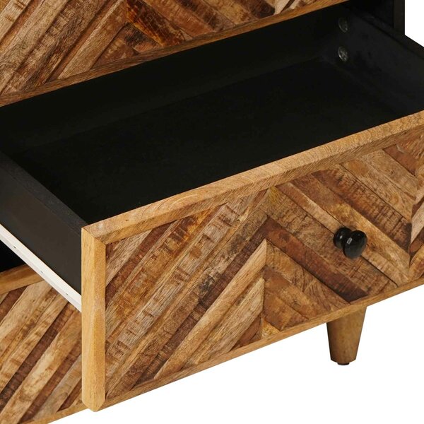 VidaXL Éjjeli asztal fiókkal Barna 50 x 33 x 60 cm Tömör Mangófát