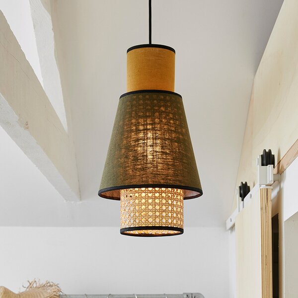 Függőlámpa MARKET SET, Singapour XS, dimmable, Zöld, Nappali, Szövet / Textília, Dizájn