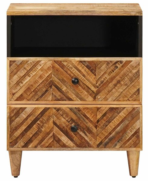 VidaXL Éjjeli asztal fiókkal Barna 50 x 33 x 60 cm Tömör Mangófát