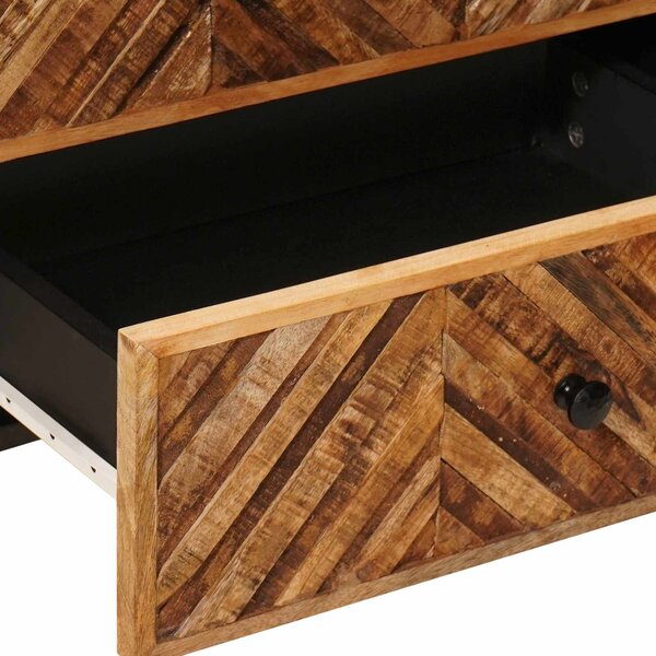 VidaXL Éjjeli asztal fiókkal Barna 50 x 33 x 60 cm Tömör Mangófát