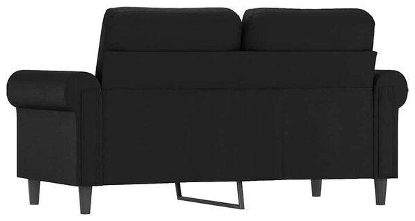 2 személyes fekete műbőr kanapé 120 cm