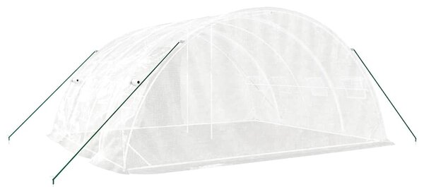 Fehér üvegház acélvázzal 20 m² 5x4x2,3 m