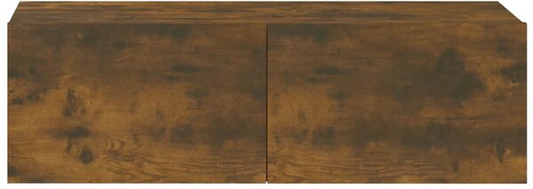 2 db füstös -tölgyszín szerelt fa fali TV-szekrény 100x30x30 cm