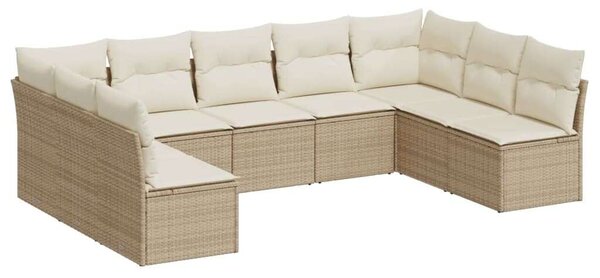 VidaXL Polyrattan Kerti Ülőgarnitúra - 9 részes - Bézs