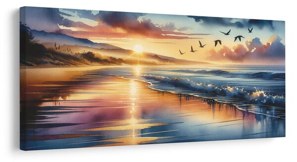 Kép nyugodt tengerpart naplementekor