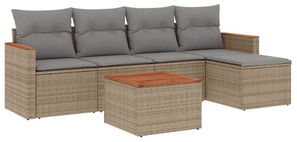 VidaXL Polyrattan Kerti Ülőgarnitúra - 6 részes
