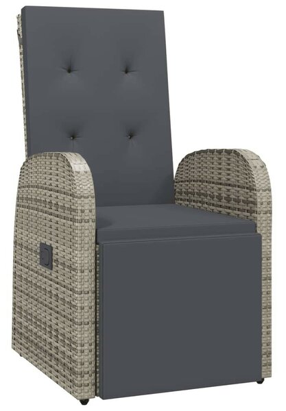 VidaXL 11 részes szürke polyrattan kerti ülőgarnitúra párnákkal