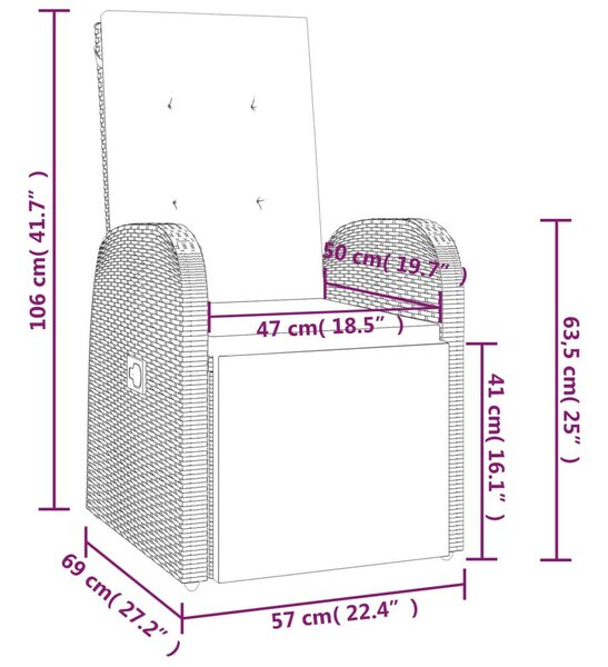 VidaXL 11 részes szürke polyrattan kerti ülőgarnitúra párnákkal