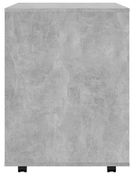Betonszürke szerelt fa kerekes szekrény 60 x 53 x 72 cm