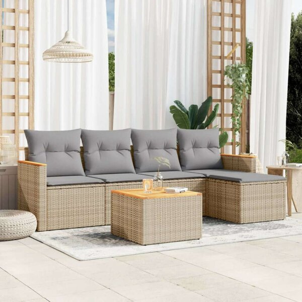 VidaXL Polyrattan Kerti Ülőgarnitúra - 6 részes