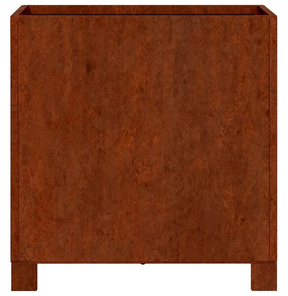 2 db rozsda színű corten acél növénytartó lábbal 40x40x40 cm