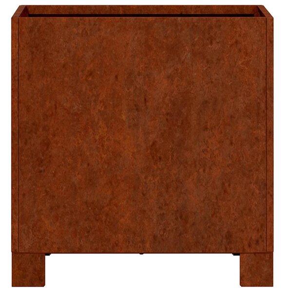 Rozsda színű corten acél növénytartó lábbal 30 x 30 x 30 cm