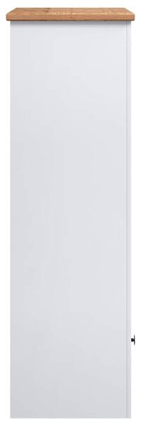 Fehér panama stílusú tömör fenyőfa könyvespolc 80 x 35 x 110 cm
